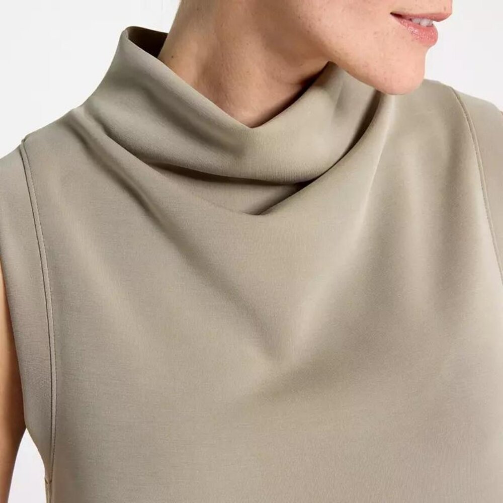 Calia Womens Sandwash Sleeveless Pullover Cowl Neck in Olive Green, Size XS, NWT - Picture 3 of 11